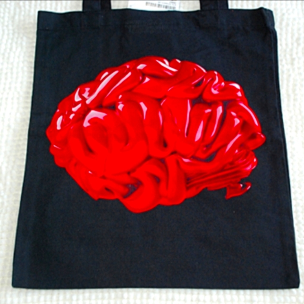 Katie Eary x Ikea collaboration red brain tote Eco bag Rare approx. 42cm x 36cm